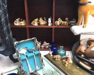 Small treasures, Wade figurines, bakelite flatware set...just a sampling available