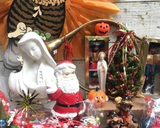 Lots of original antique crepe paper fold out and diecut decorations