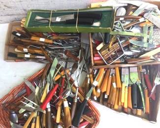 Small sampling of art deco bakelite flatware and kitchen utensils