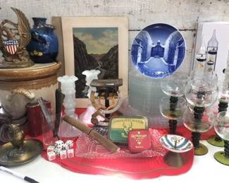 Look high, look low, table and shelves will be full of treasures