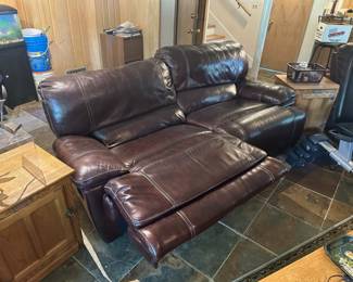 Electric leather reclining sofa