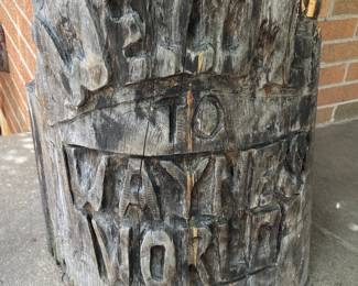 'Welcome to Wayne's World' Carved Wood Bears 