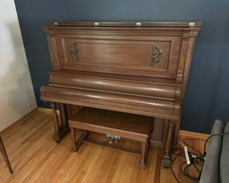 Stuyvesant upright baby grand piano, with new pipes