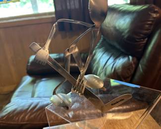 spoon hockey sculpture