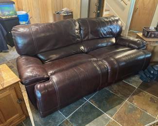 Electric leather reclining sofa