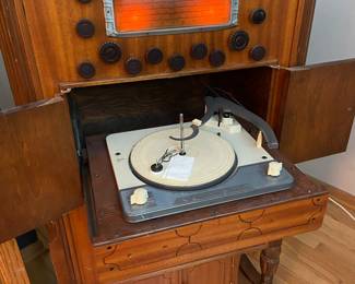 Antique Magnavox Radio and Turntable