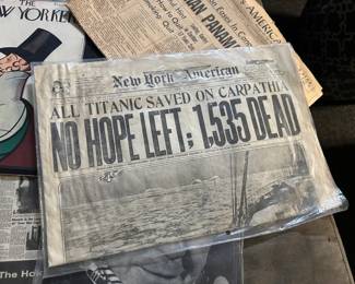 1912 New York American Newspaper w/Titanic News Headline