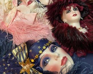 Assorted decorative costume and mardi gras masks from Italy, signed