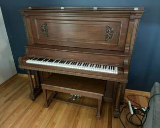 Stuyvesant upright baby grand piano, with new pipes