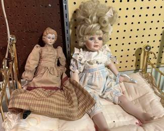 Porcelain Dolls and furniture