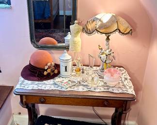 Antique vanity with bench.
