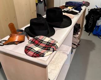 Various men's clothing and accessories.