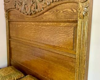 Beautiful carved wood bed.