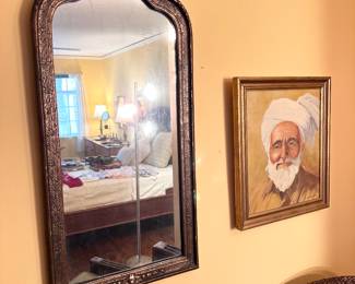 John Bathgate painting and beautiful antique mirror.