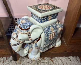 Ceramic elephant stool/plant stand.