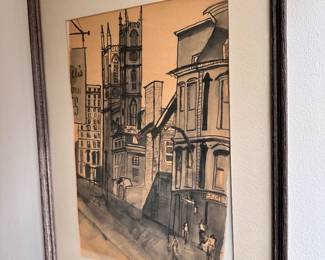 Mid century watercolor,