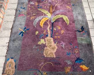 Chinese Art Deco wool area rug.