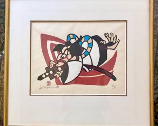 One of three signed and numbered Mori Yoshitoshi lithographs.