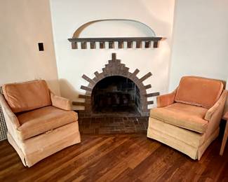 Pair comfortable club chairs.