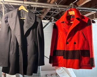 Vintage military pea coat and vintage Hudson Bay coat!
