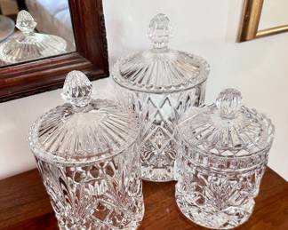 Set of crystal canisters.