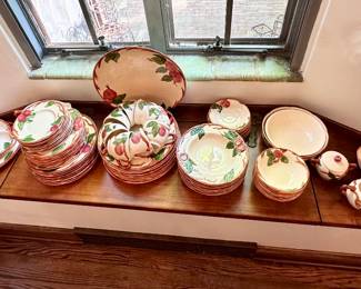 Service for 8, Franciscan apple dishes and serving pieces.