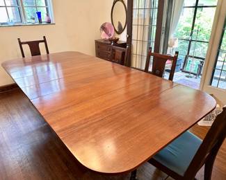 Dining table with all the leaves in.