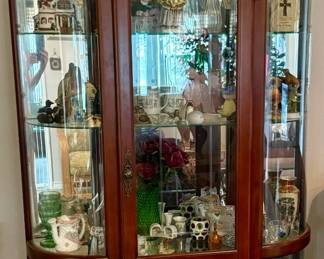 Glass Curio Cabinet & Collectibles