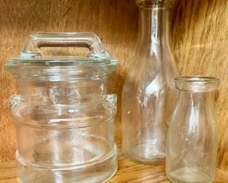 Cookie Jar & Milk Bottles