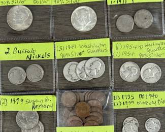 Silver Coins & Wheat Pennies