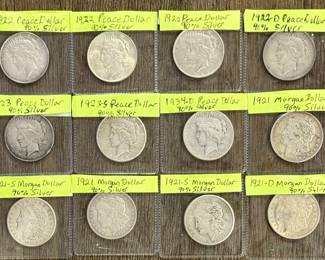Silver Morgan Dollars & Silver Peace Dollars