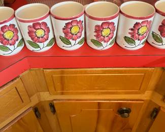 Painted floral mugs 