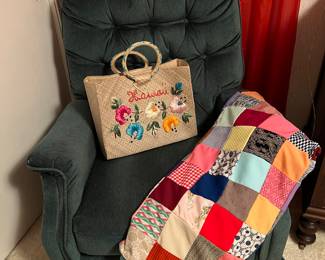 Double knit quilt 
Straw bag 
Rocker Recliner 