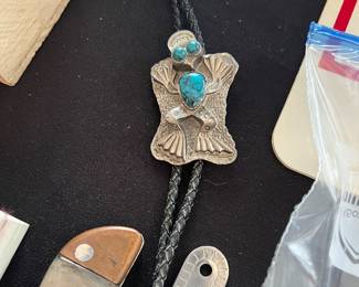 Silver and turquoise Bolo