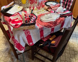 1950’s pitcher and glasses 
Metal bread box 