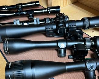 Vortex Viper 6-24x60
Mueller sport dot 4-16x50
Tasco 3-9x32
Weaver ckt  15 micro trac


