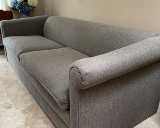 Clean and comfy.  7’4” x 34” deep x 17” seat. 27” back.  