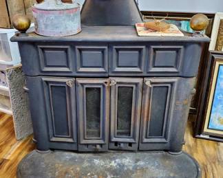 Cast iron wood burning stove