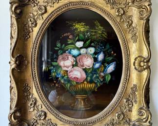 Antique reverse painting on glass...