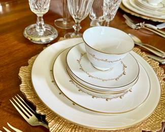 Royal Daulton Service for 6 - Reed and Barton Sterling flatware