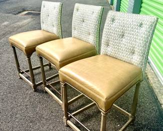 Hickory Chair barstools - leather seats