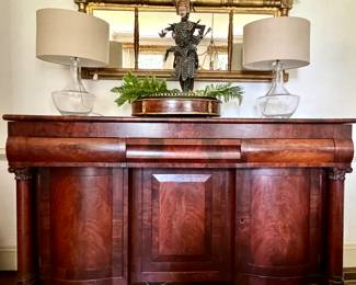 Empire style sideboard - so beautiful! Simon Pierce Lamps, stunning gilt mirror