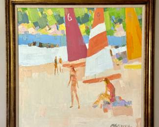 George Barrel Painting circa 1960's - oil on cavas