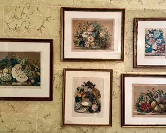 Currier and Ives Fruit Art - Lithos - circa late 1800's
