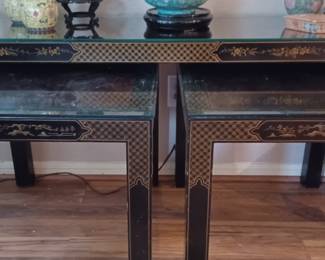 Vintage Drexel Asian Inspired Console and End Tables