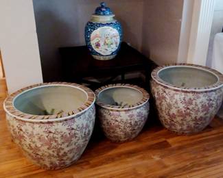 Huge Vintage Asian Planters