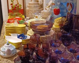 Huge Collection Fostoria Purple Glassware