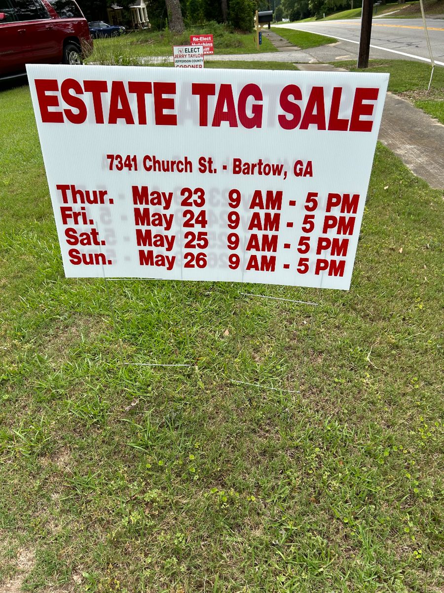 Estate Tag Sale. Bartow starts on 5/23/2024
