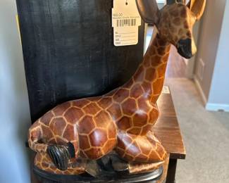 Wooden Giraffe Bookends
