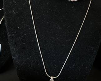 Sterling and Purple Stone Choker Necklace